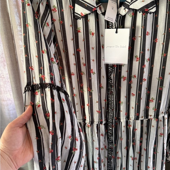 Anthropologie Black and White Striped Maxi Dress - Picture 10 of 12